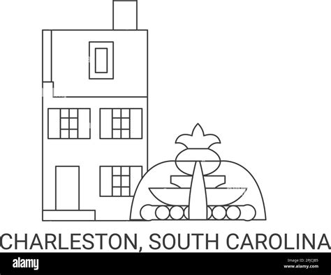 United States Charleston South Carolina Travel Landmark Vector