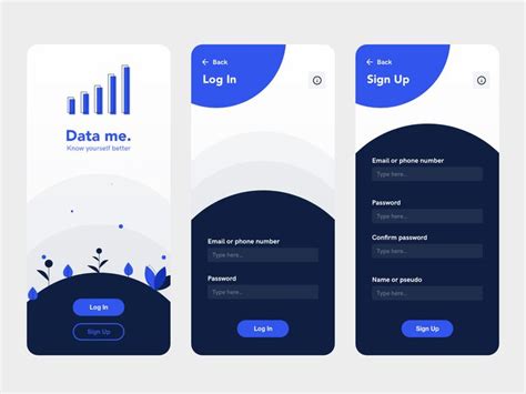 Data Me Login Screen Login Design Login Page Design Mobile App