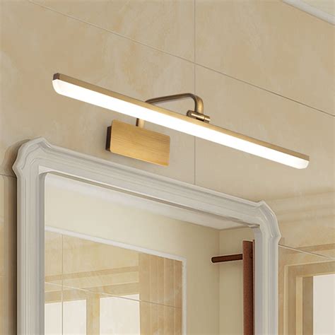 Mid Century Modern Style Armed Led Vanity Bathroom Light Bar Wall Sconce In Satin Gold