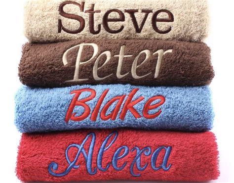 Personalised Bath Towels Embroidered With Name Of Your Choice Various