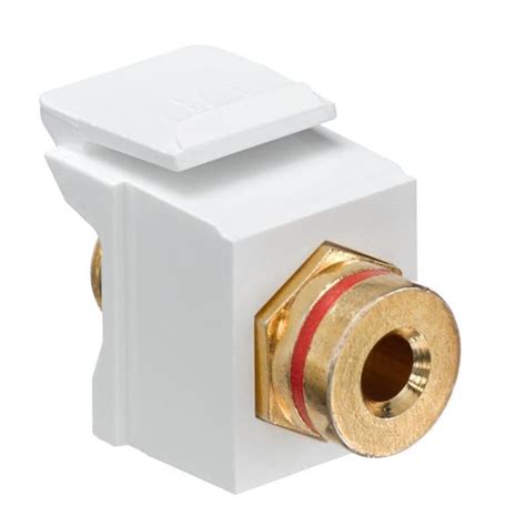 Leviton Quickport Banana Jack Gold Plated Connector With Red Stripe