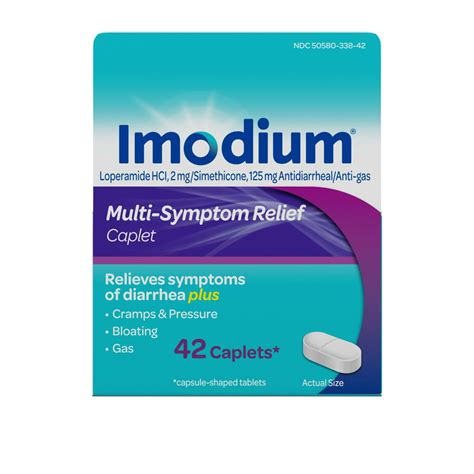 Imodium Multi Symptom Relief Anti Diarrheal Medicine Caplets 42 Ct