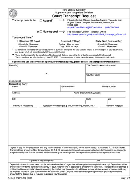 Court Transcript Request Form Fill Out And Sign Printable Pdf