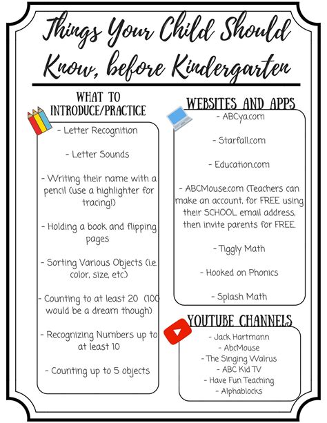 What Kindergarten Should Know Before First Grade