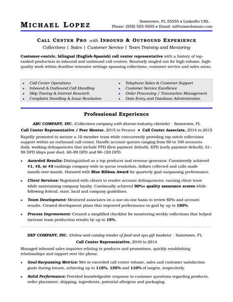 Get called back for an interview by hr with our downloadable call center representative resume example and expert writing tips. Inbound Call Center Representative Resume | Universal Network