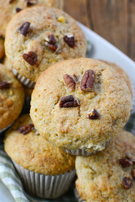 Easy 3 Ingredient Banana Muffins With Pecans The Salty Pot