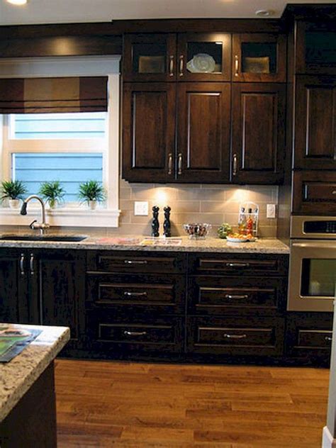Kitchen Backsplash Ideas With Dark Cabinets Image To U