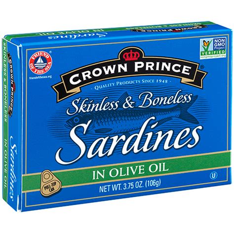 Skinless And Boneless Sardines In Olive Oil With Omega 3 Crown Prince Inc
