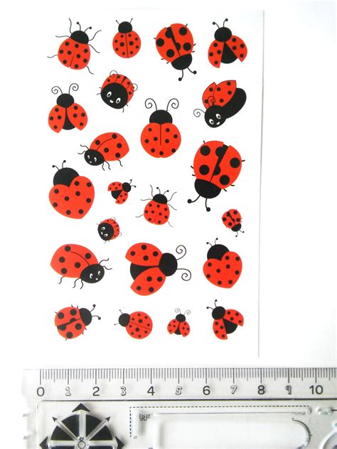 22 Ladybug Sticker Set Etsy