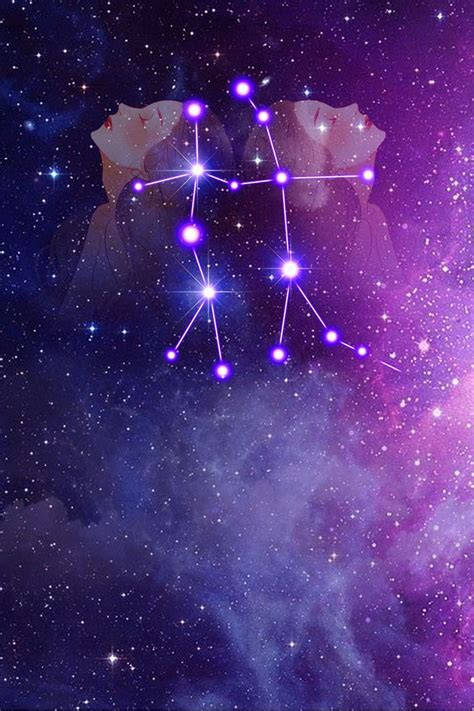 Creative Aesthetic Starry Sky 12 Constellation Gemini Background