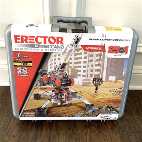 Meccano Erector Super Construction 25 In 1 Building Set 638 Parts Ebay