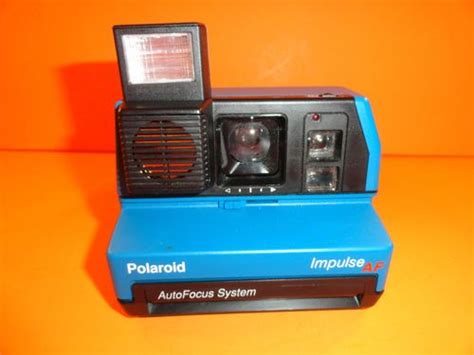 Vtg 1970s Retro Groovy Blue Polaroid 600 Impulse Af Instant Film Camera