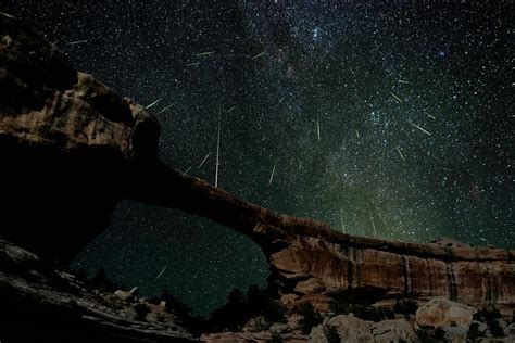 Natural Bridges National Monuments Night Sky During The Perseid Meteor