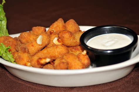Battered Cheese Curds Wisconsin White Cheddar Cheese Curds Served With