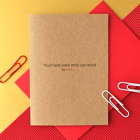 Personalised Text Card By Adam Regester Design