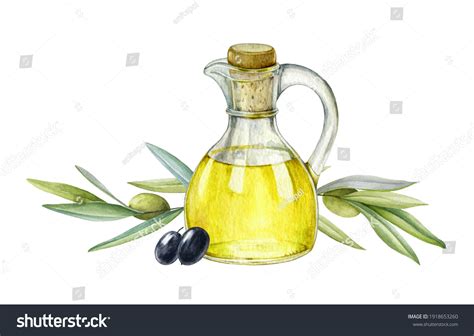 Olive Oil Glass Jug Olives Tree ภาพประกอบสต็อก 1918653260 Shutterstock