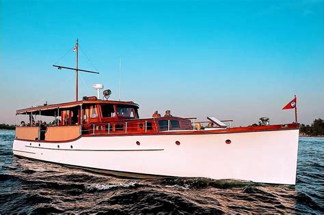56ft Custom Classic Flat Top Motor Yacht “cygnus Ii” 279000 Ladyben Classic Wooden Boats For