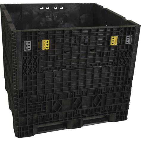 Large plastic storage bins can be put in the garage or basement. Triple Diamond Plastics Heavy-Duty Collapsible Bulk ...