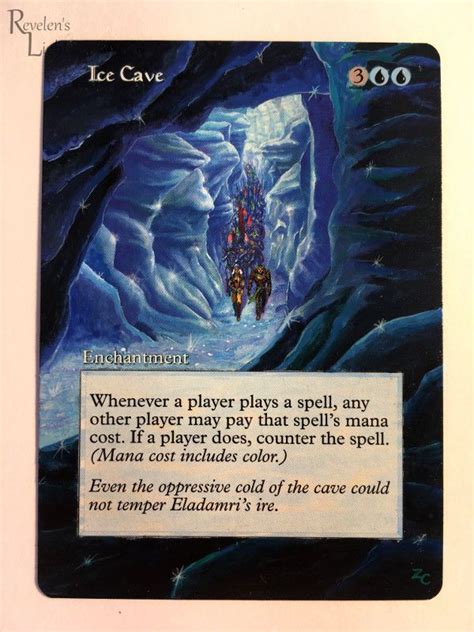 Ad Ice Cave Mtg Alter Revelens Light Altered Art Magic Card
