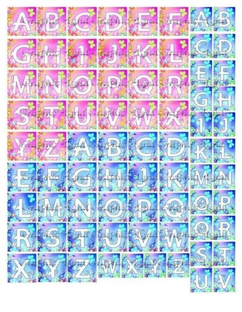 Digital Collage Sheet 1x1 Inch Art Alphabet Letters For Scrabble Tiles