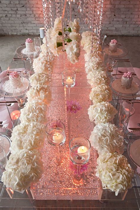 Tablescape Pink And Crystal Mod Wedding Pink Wedding Romantic Wedding