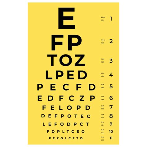 10 Best Snellen Eye Chart Printable Printableecom Snellen Eye Chart