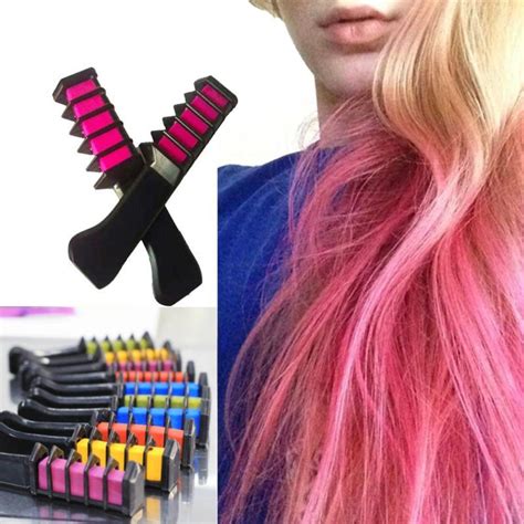 Buy 1pc Disposable Mini Hair Dye Comb Grey Purple Red Hair Color Chalk