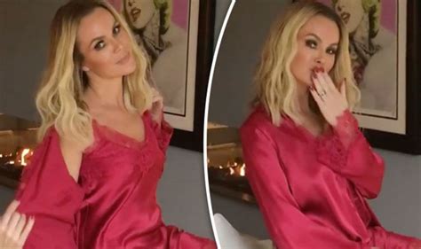 amanda holden gives husband chris sexy birthday treat in racy red negligee celebrity news