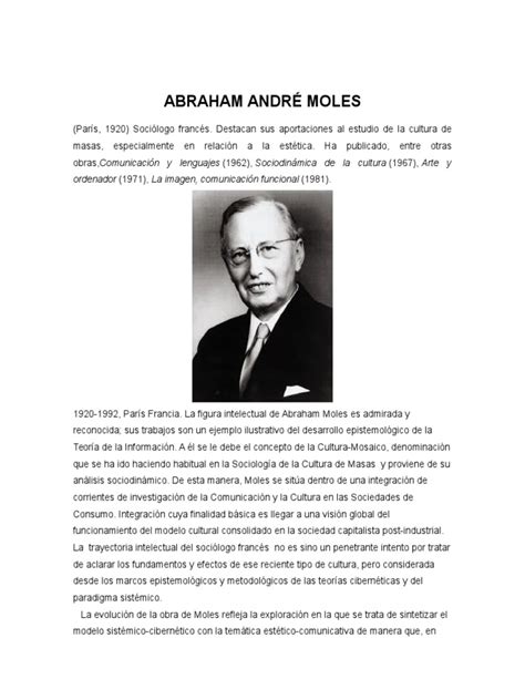 Abraham André Moles Sociología Comunicación