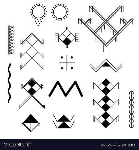 A Set Berber Tattoos Royalty Free Vector Image