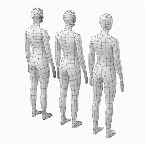 Female Base Mesh Natural Proportions In Rest Pose By Vkstudio 3docean