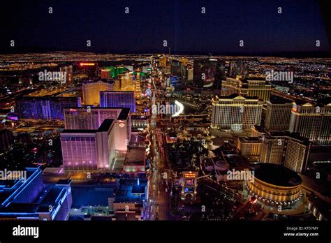 Night Aerial View Las Vegas Nevada 04649u Stock Photo Alamy