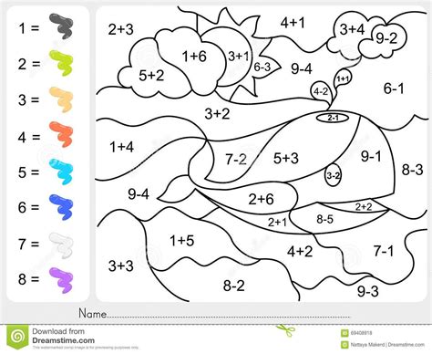 Pat of a collection of free preschool and kindergarten math worksheets from k5 learning. Addition Coloring Worksheets Pages Endear Math Acpra With ...