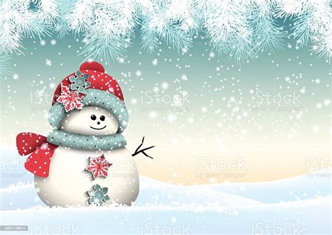 See more snowman wallpaper, christmas snowman wallpaper, funny snowman wallpaper, adorable snowman wallpaper, january snowman wallpapers, snowman looking for the best frosty the snowman wallpapers? Cute Snowman With In Winter Landscape Illustration Stock ...