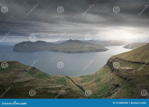 Panorama Of Streymoy And Vagar Islands With Clouds At Sunset Faroe