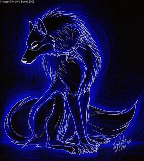 Glowing Wolf Anime Wolf Shadow Wolf Wolf Drawing