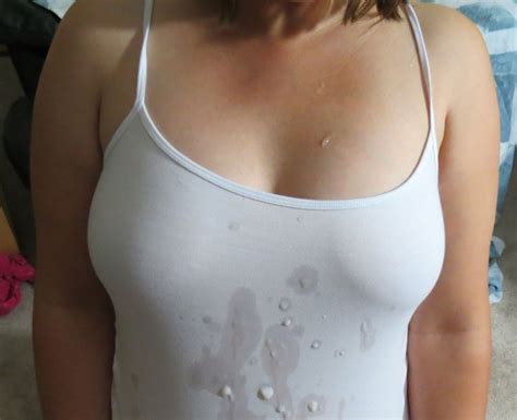 White Tank Top With A Nice Load Porn Photo