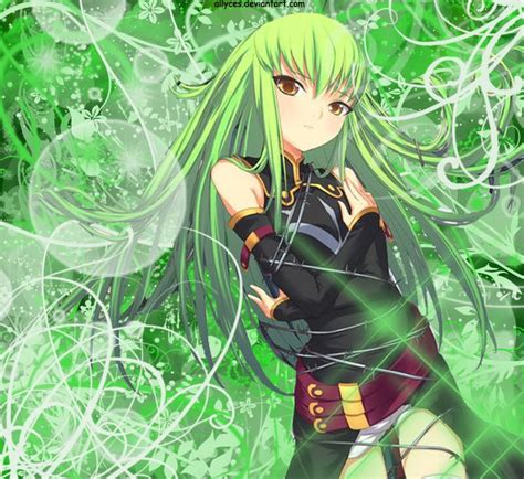 Anime Girl With Green Hair Light Green Divinas Anime Girl By Allyces
