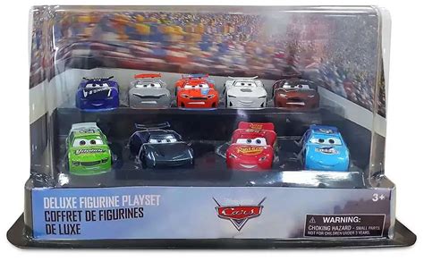 Disney Store PIXAR Cars Deluxe Figurine PVC Figure Playset W Rolling Wheels Free Worldwide