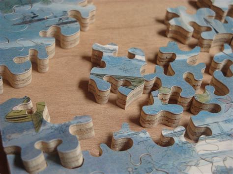 Fileclose Up Of Hand Cut Jigsaw Puzzle