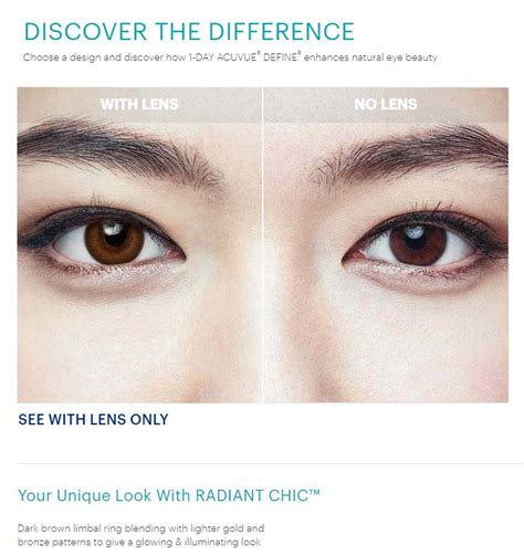 1 Day Acuvue Define Radiant Chic 90 Pack Buy Your Contacts