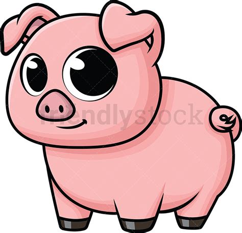 Cute Baby Pig Cartoon Vector Clipart Friendlystock