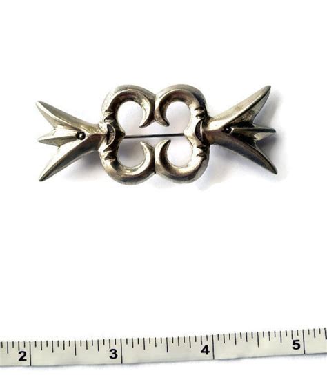 Vintage Navajo Sand Cast Sterling Silver Brooch Pin Signed Etsy