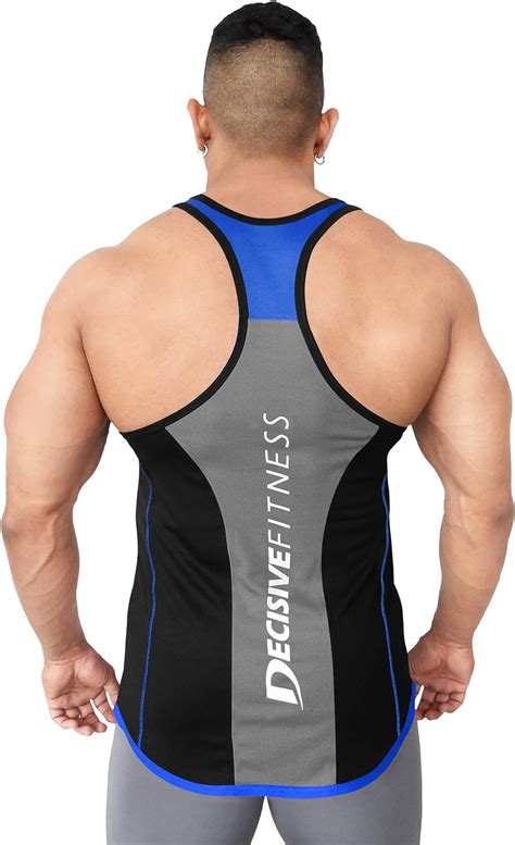 Buy Decisive Fitness Tone Gym Stringer Vest For Men Black Blue At