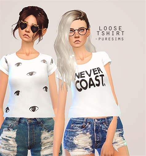 Pure Sims Loose T Shirt Sims 4 Downloads