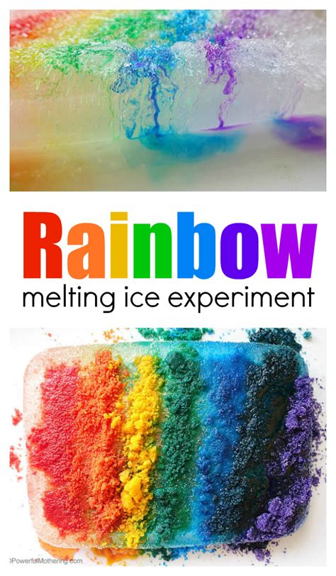 Rainbow Melting Ice Experiment For Preschool Children