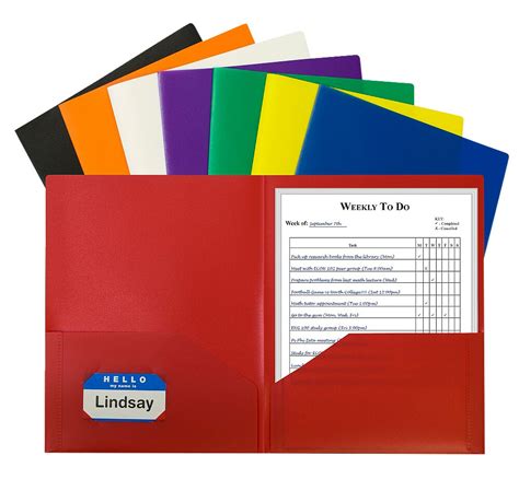 C Line Poly 2 Pocket Portfolio Folder Letter Size Assorted Colors