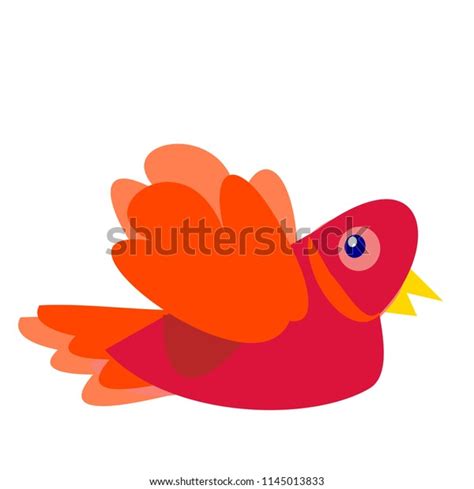 Red Bird Flying Vector Illustration Stock Vector Royalty Free
