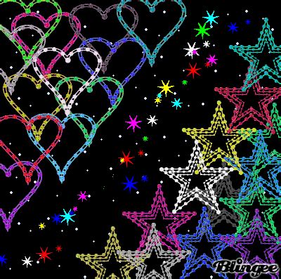 Love N Hearts VS Music N Stars Rainbow Colors Art Fireworks Art