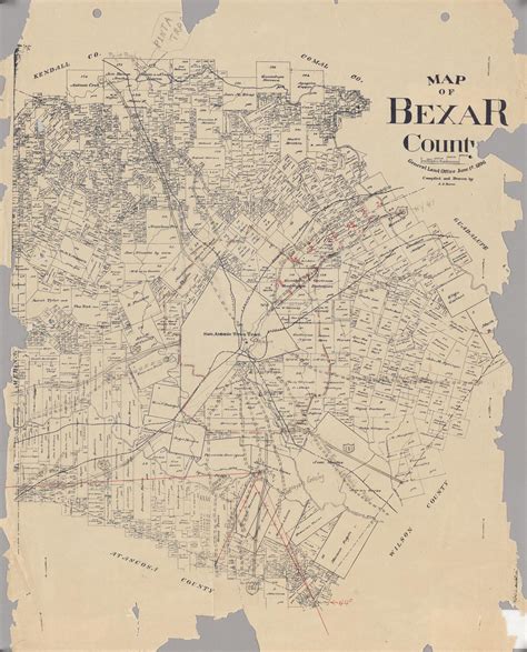 Map Of Bexar County Side 1 Of 1 The Portal To Texas History